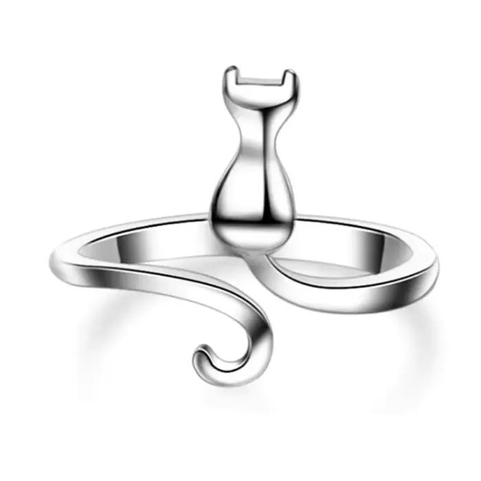 Bagues chat en argent Sterling 925 pour femmes