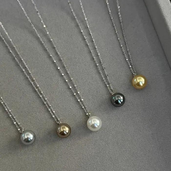 Collier de perles couleur thé pour femmes, luxe et raffinement, idéal pour anniversaire et cadeau spécial