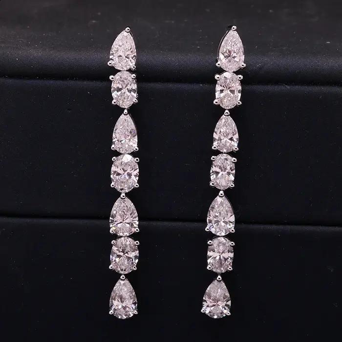 Boucles d'oreilles en diamants lab-grown en or blanc pour femmes occasions spéciales elegance classique