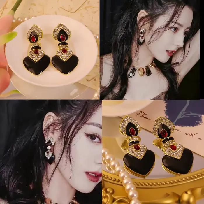 Boucles d'oreilles luxueuses plaquées or 18 carats