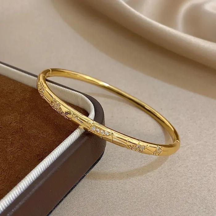 Freetry – Bracelet de luxe plaqué or en Zircon brillant pour femmes