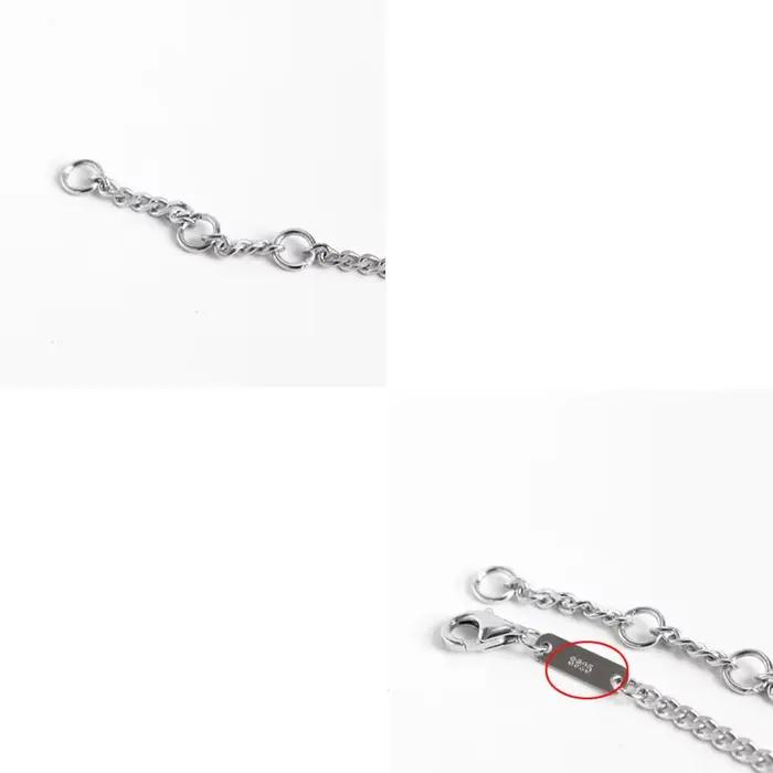Bracelet femme en argent sterling 925 rétro minimaliste chaîne et maillons pour usage quotidien