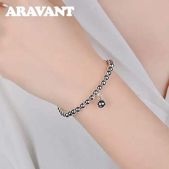 ARAVANT – bracelets en argent 925 avec perles en forme de cloche, chaînes pour femmes et filles, bijoux à la mode, cadeaux