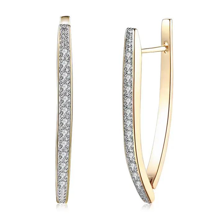 Boucles d'oreilles couleur or pour femmes, décoration de mariage, Design délicat, bijoux en cristal autrichien, cadeau de luxe, 4 couleurs, nouvelle collection