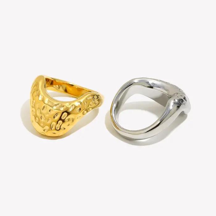 E.B.belle-Bague plaquée or 18 carats pour femme