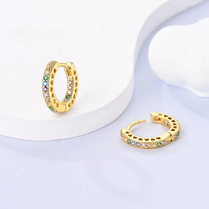 Boucles d'oreilles rondes en argent 925 pour femmes