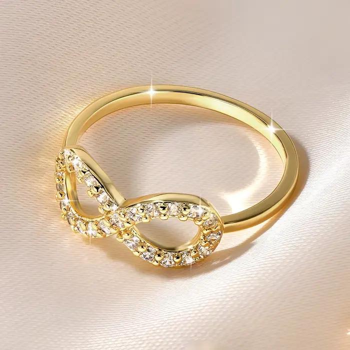 Lnkry – bague infinie en or 14 carats pour femmes