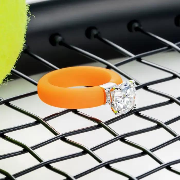 Bague de fiançailles solitaire MossanRappr en argent sterling 925 avec moissanite couleur D de 3