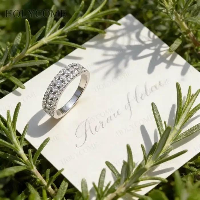Bague en argent sterling 925 sertie de moissonite VVS1 élégante pour femmes occasions spéciales soirée party cocktail mariage