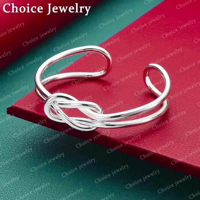 Bracelet en argent sterling 925 avec nœud papillon pour femme, bijoux tendance pour les fêtes et le