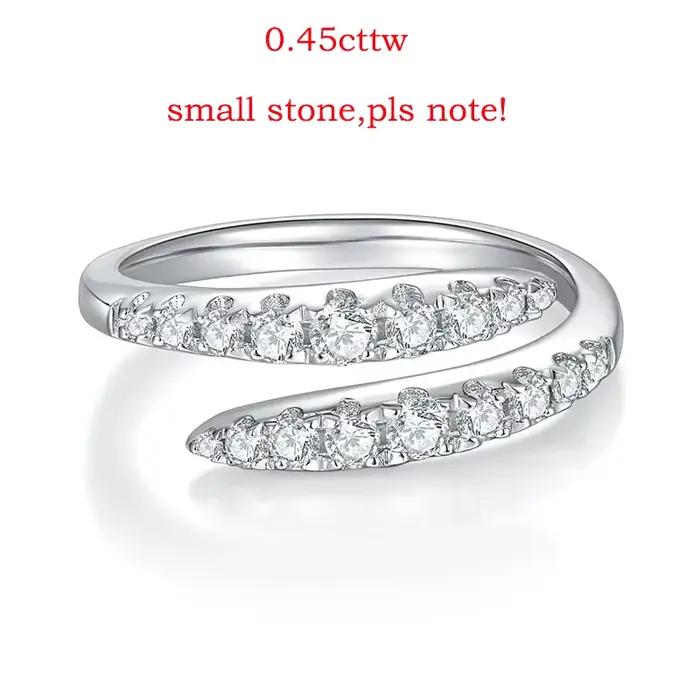 Smyoue 10 pierres précieuses bagues Moissanite complètes pour femmes étincelant impeccable laboratoi