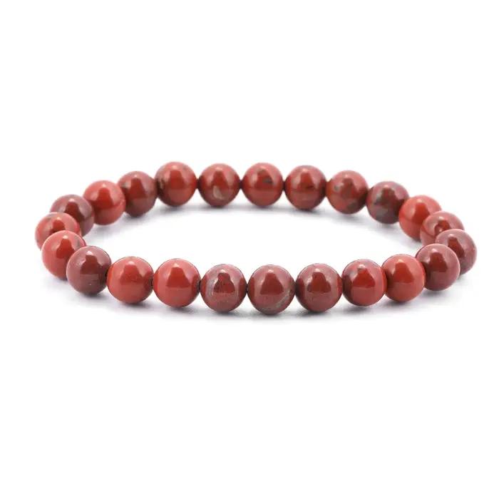 Pierre naturelle 4A jaspe rouge prière Bracelets de perles femmes hommes chapelet
