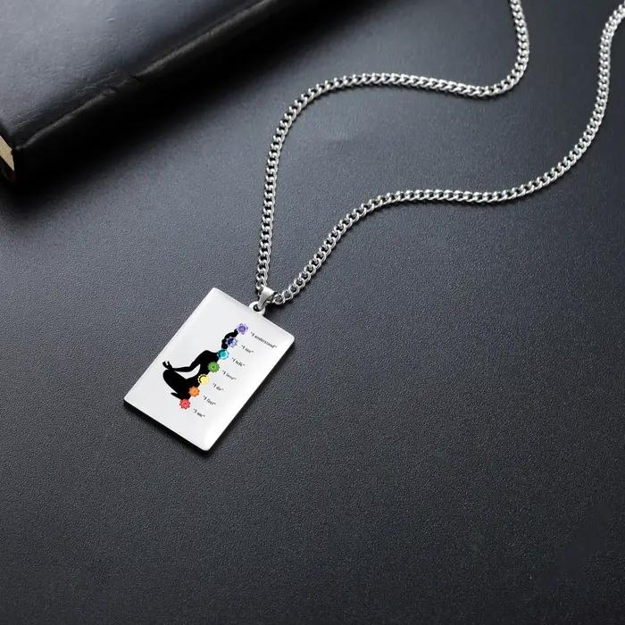 Collier 7 chakras, pendentif de méditation yoga