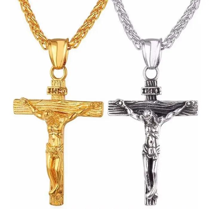 Collier croix premium pour femmes plaqué or 18 carats