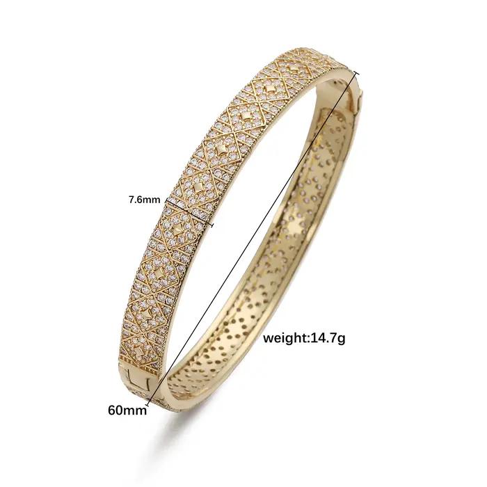 Bracelet en laiton plaqué or 18 carats pour femme