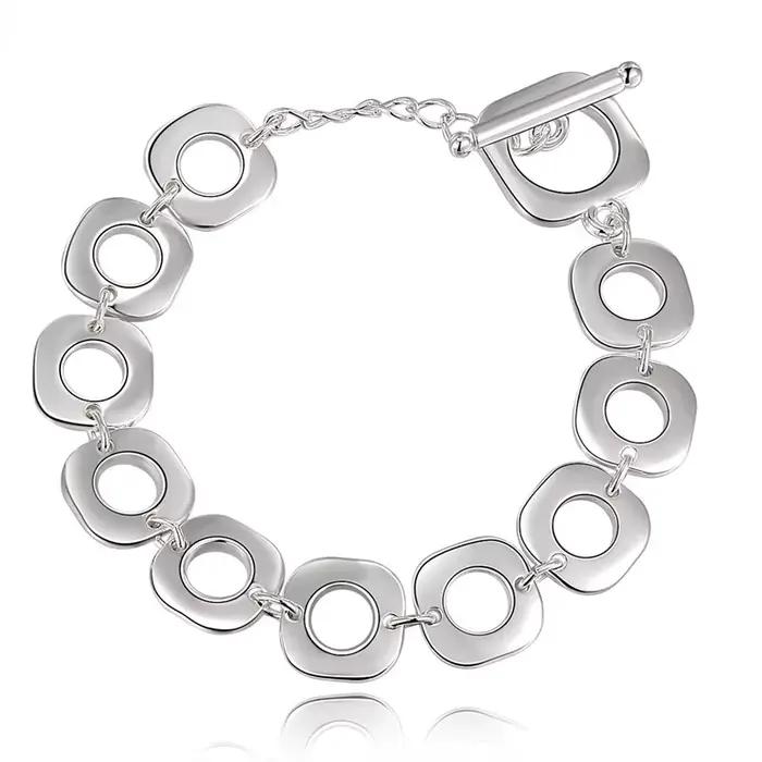 Bracelet carré fin en argent regardé 925 pour femme, 8 amarans, mode couple, fête, bijoux de mariage, cadeau, vente en gros, nouveau
