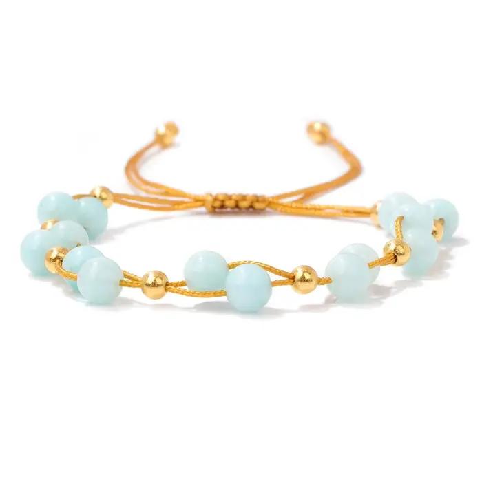 Bracelets en chaîne de perles de pierre naturelle pour femmes, Citrines, améthystes, chaîne de quart
