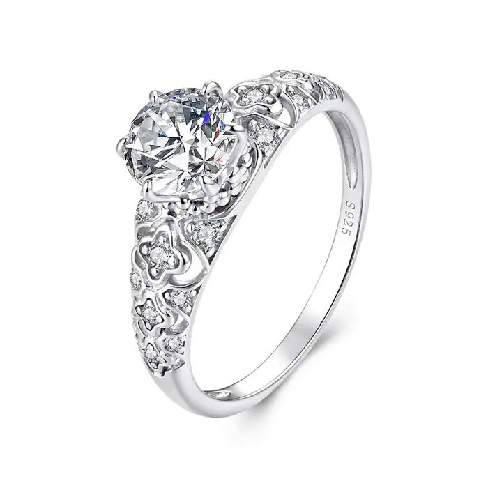 Bamoer – bague Moissanite U 1CT en argent Sterling 925, design unique et creux, certifiée, bijoux fi