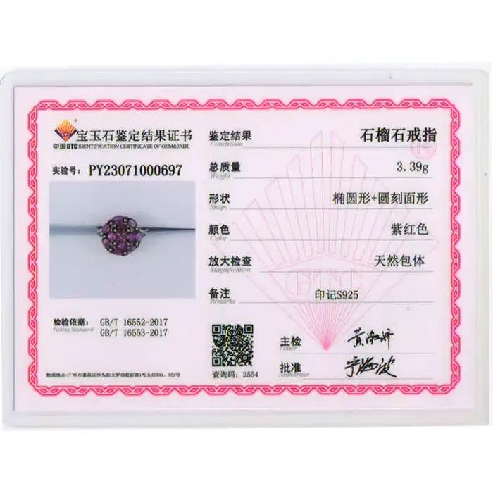 2026, Nouvelle bague en rhodolite garnet ronde, style mode luxe léger, bijoux en argent sterling 925 pour femmes