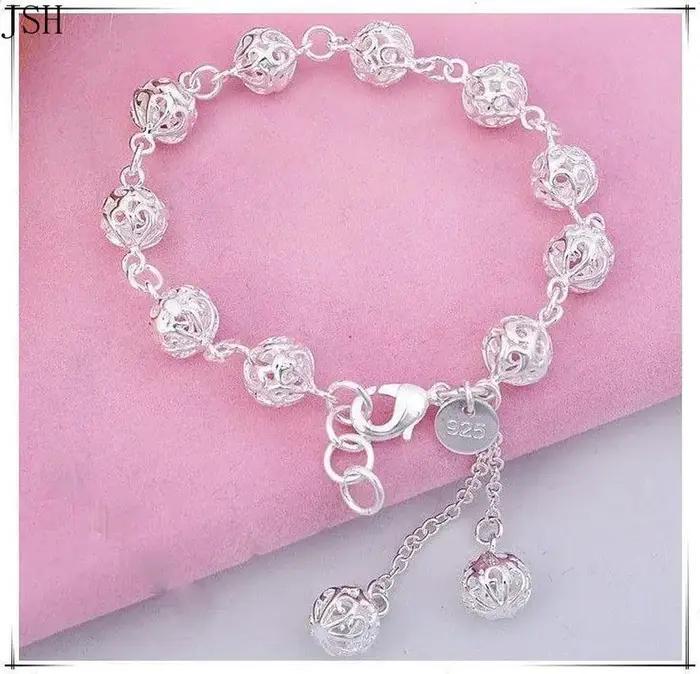 100% 925 argent Sterling beaux Bracelets haut Noble jolie mode fête de mariage mignon dame belle boule femmes Bracelet bijoux