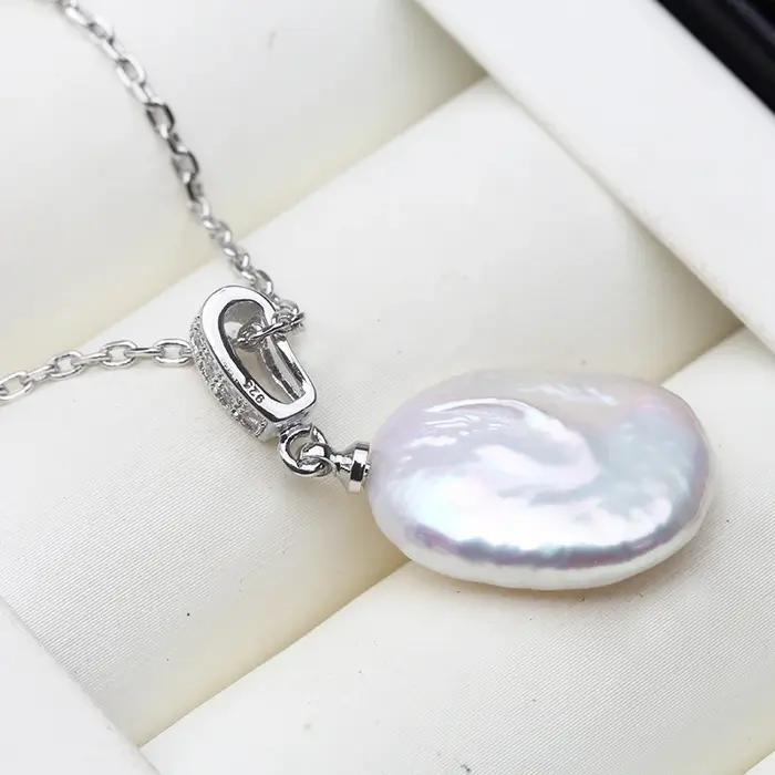 Grand pendentif en perles baroques naturelles originales pour femmes