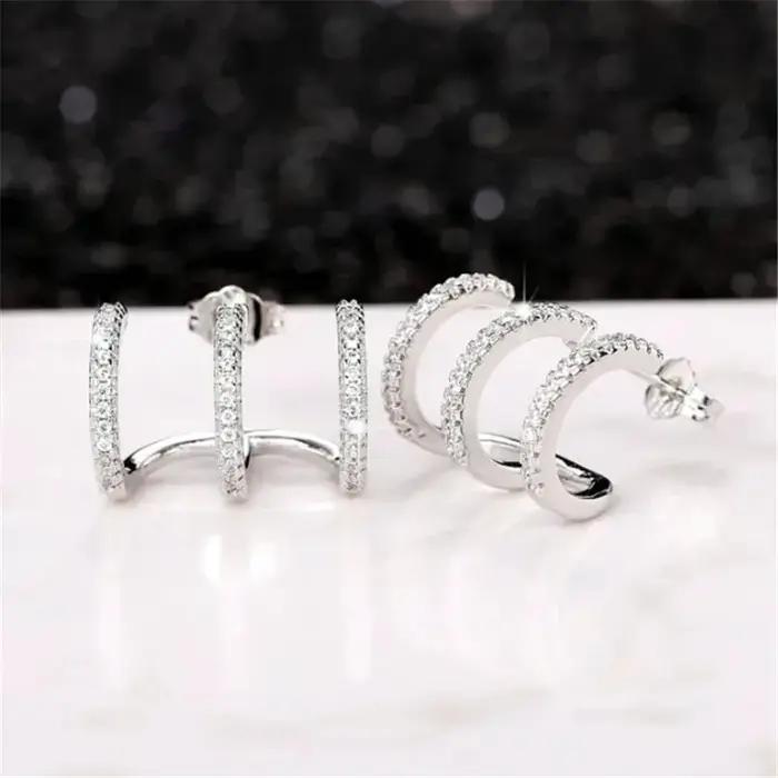 Boucles d'oreilles tendance en argent Sterling 925