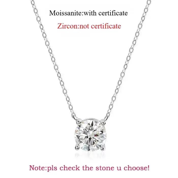 Smyoue 1-5CT couleur or Rose Moissanite collier pour femmes D couleur scintillante classique laborat
