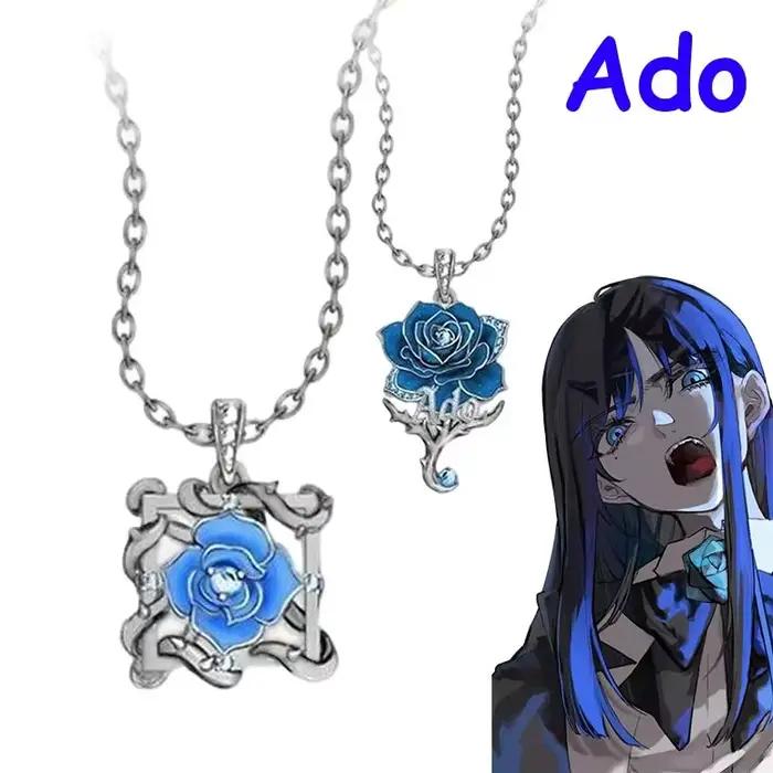 Collier cosplay ado unisexe rock blue rose cuivre chaîne de clavicule mode bijoux anime costumes diys occasions spéciales femmes hommes