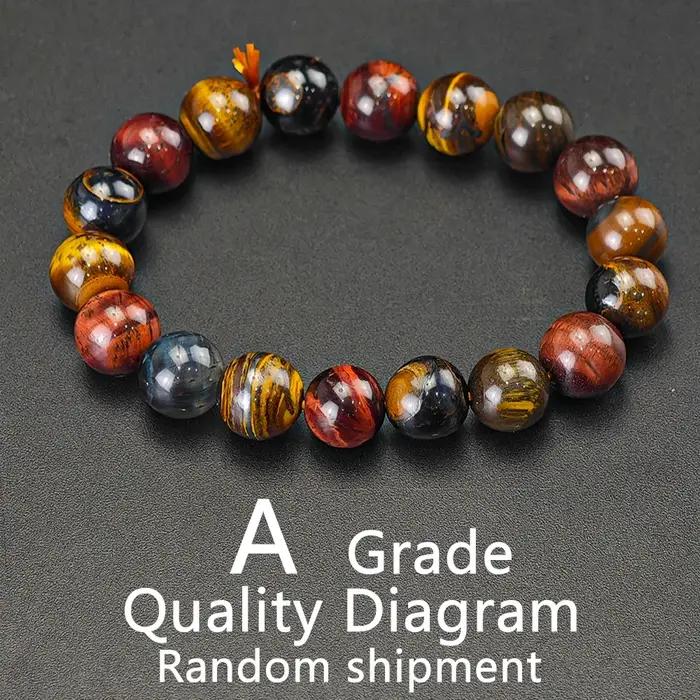 Bracelet œil de tigre coloré pour hommes et femmes, breloque en pierre naturelle, bijoux de guérison