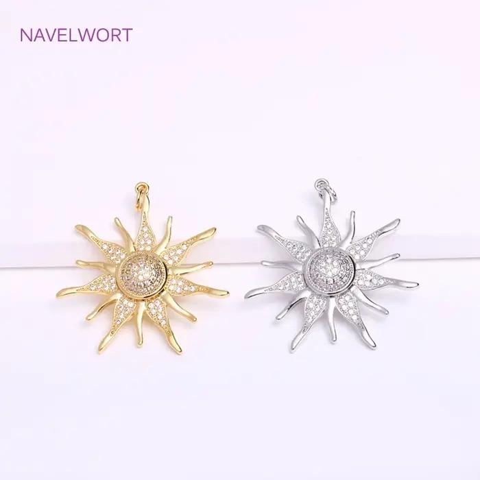 Pendentif en laiton plaqué or 18 carats serti de zircon pour bijoux créatifs et occasions spéciales femme