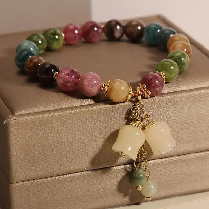 Bracelet en Pierre Naturelle Colorée pour Femme et Fille