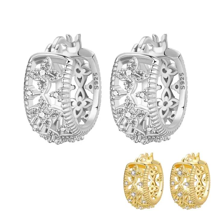 Boucles d'oreilles vintage en argent sterling Orstarry scintillantes avec zircon blanc ou noir pour femmes occasions spéciales bijoux cadeaux