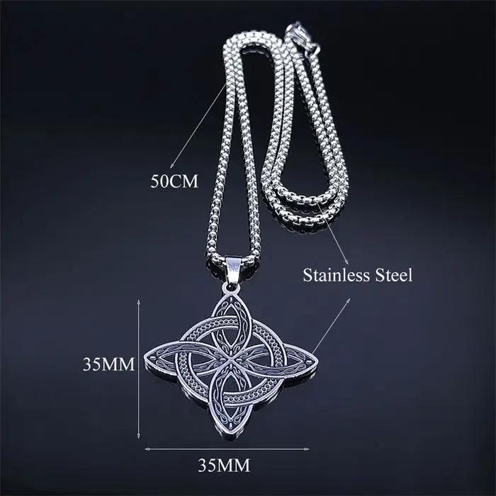 Collier Nministériels d de Sorcière en Acier Inoxydable pour Homme et Femme
