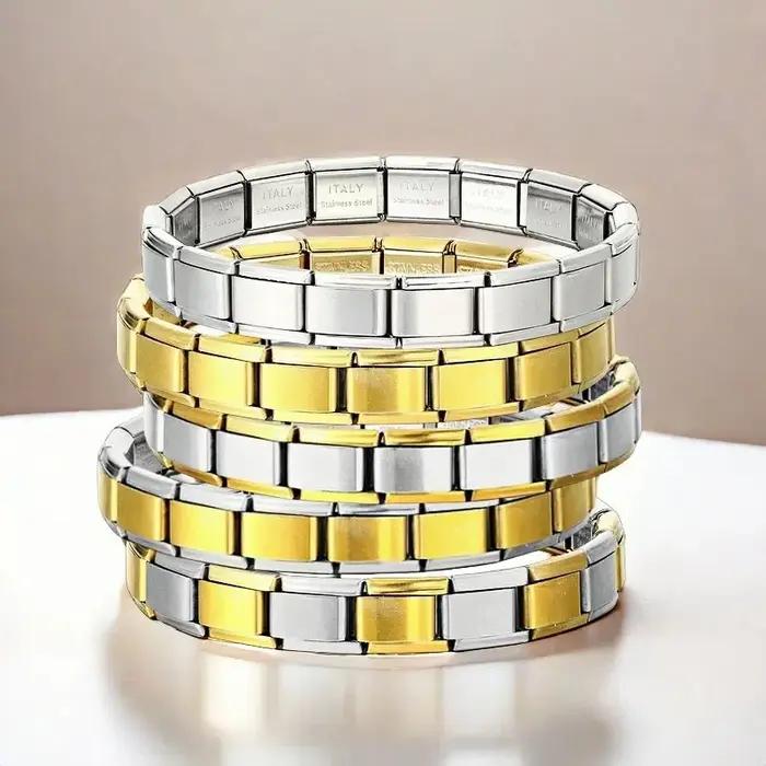 Bracelet à breloques rétro en acier inoxydable doré pour femmes et hommes, bijoux vintage pour toutes les occasions spéciales