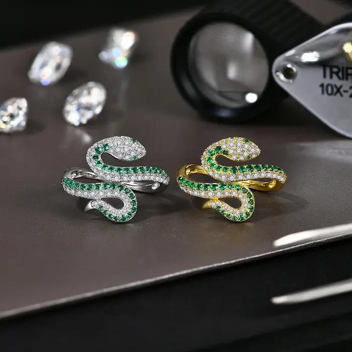 Bagues serpent Moissanite originales charmantes