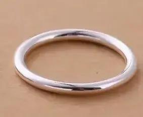 Bagues en argent véritable 999 pour filles, bagues en argent pur, bague simple 1,5 mm 2 mm, grande taille 12