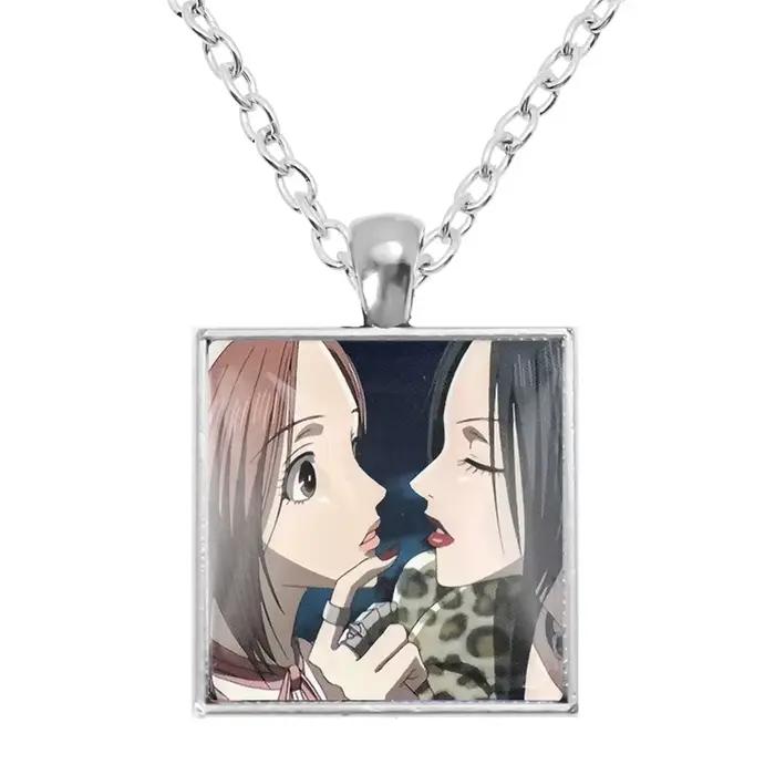Collier carré en verre NANA Manga Osaki mode Anime bijoux pour Fans pendentif de sac cadeaux pour filles occasions spéciales
