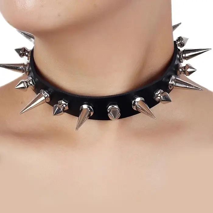 Collier gothique punk à rivets cuir pu torques pour hommes et femmes occasions spéciales style y2k