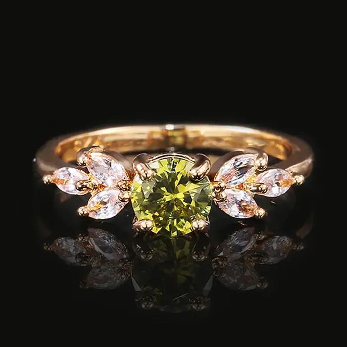 Bague de proposition en laiton sertie de zircone cubique pour femmes, alliance de mariage avec motif géométrique, idéale pour engagements romantiques et demandes en mariage