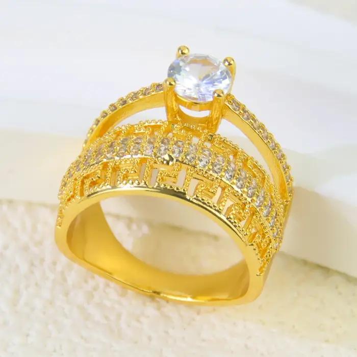 Bague de mariage plaquée or de Dubaï pour femmes saoudiennes