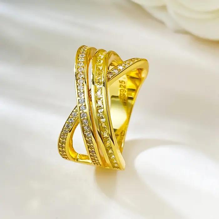 Vinregem laboratoire créé saphir haute teneur en carbone diamant gemmes croix bague pour les femmes 925 en argent Sterling mariage bijoux fins en gros