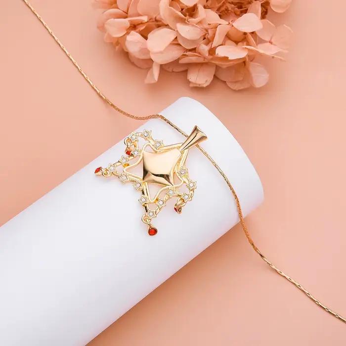Collier avec pendentif étoile en zircon à la mode pour femmes, bijou de fête et rencontres sociales