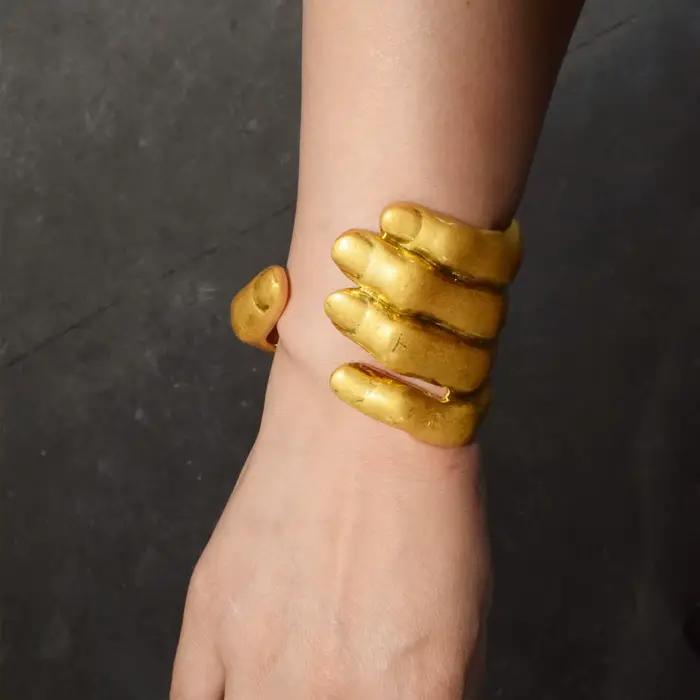 Bracelet de style vintage en alliage plaqué or pour femme, bijou fantaisie pour soirée et spectacle original fée élégant doré occasions spéciales