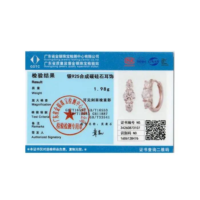 Boucles d'oreilles BAMOER en moissanite plaquées en argent sterling 925 pour femmes occasions spéciales anniversaire fiançailles soirée mariage