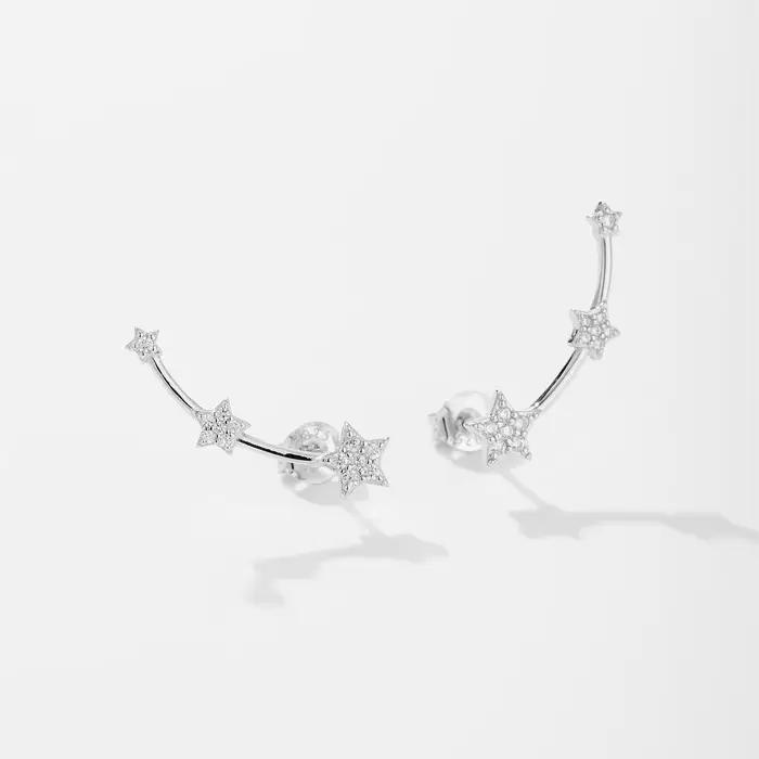 ANDYWEN-Boucles d'Oreilles en Argent Sterling 925 et Or pour Femme, Bijoux Fins, Clips, Piercing, Trois Étoiles