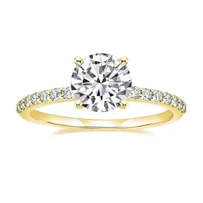 Bague solitaire en Moissanite certifiée Lnngy, 8mm, 2ct, en or 14K, pour femmes, bijoux de fête de m