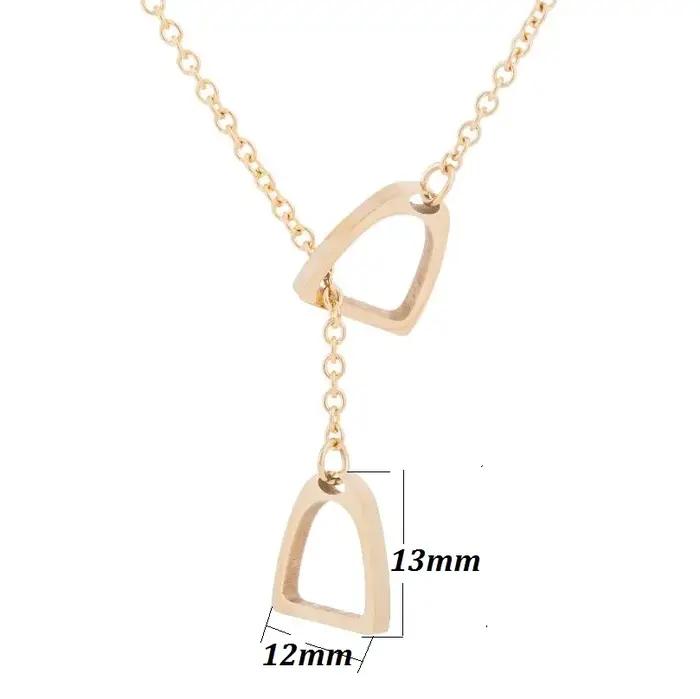 Collier long en acier inoxydable avec pendentif fer à cheval porte-bonheur pour femmes et hommes