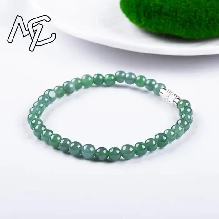 Bracelet de perles en jade naturel véritable ajustable en jadéite bijou vintage élégant à offrir pour femmes occasions spéciales