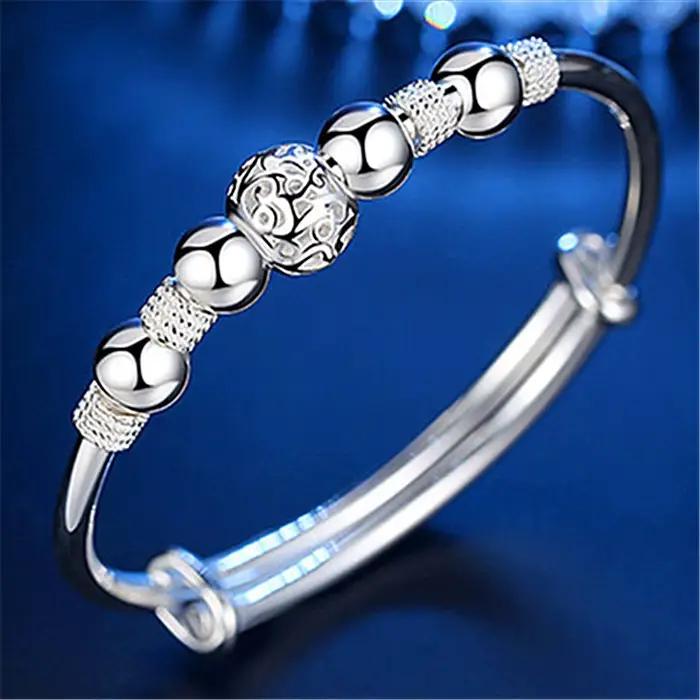 Bracelets à breloques en argent Sterling 925 pour femmes, bijoux fins de luxe originaux réglables en perles porte-bonheur, pour fête de mariage