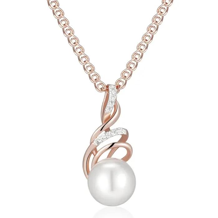 Wbmqda – pendentif et collier élégant en perles blanches pour femmes